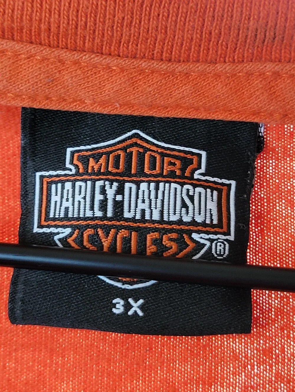 Harley-Davidson Motorcycles Orange Long Sleeve Graphic Printed Shirt, Size XXXL‎